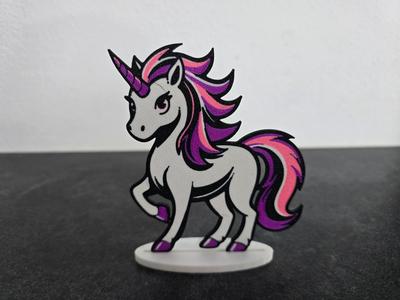 Cute pink Unicorn 2D color decoration