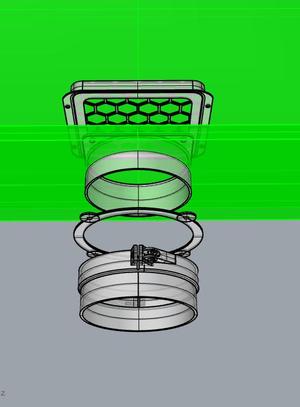 Exhaust Filter housing fume extractor 120mm