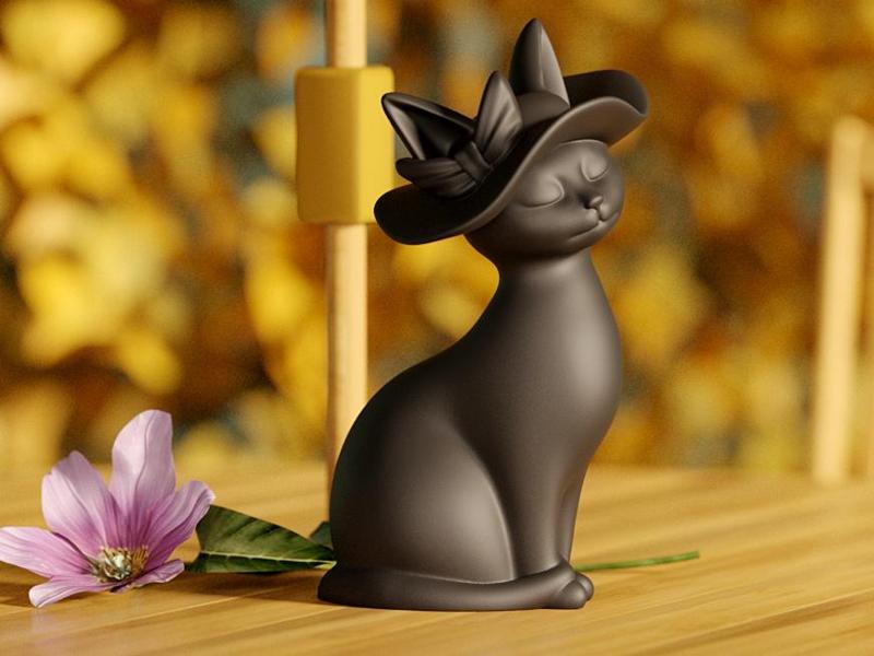 Elegant Lady Cat Sculpture