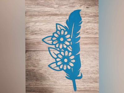 Feather with flowers wall art no AMS