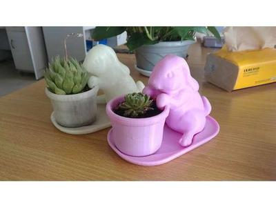 Easter Bunny Planter (pot with base) -BD Homemaker