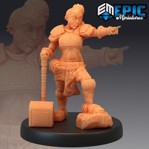 Dwarven War Maiden Posing / Female Dwarf Warrior