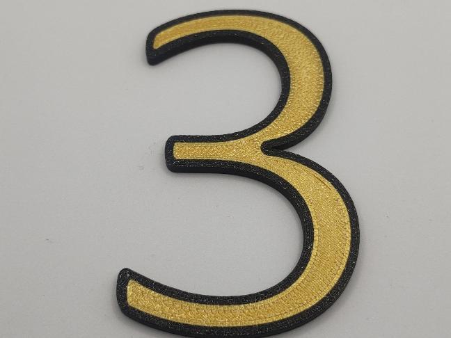 Dual color number three - 3