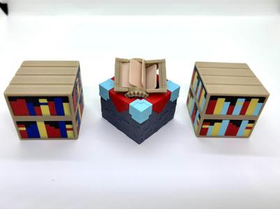 Minecraft bookshelf (no support, material saving, flat four-color printing)