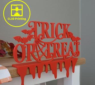 Trick or Treat Bloody Shelf Sign 