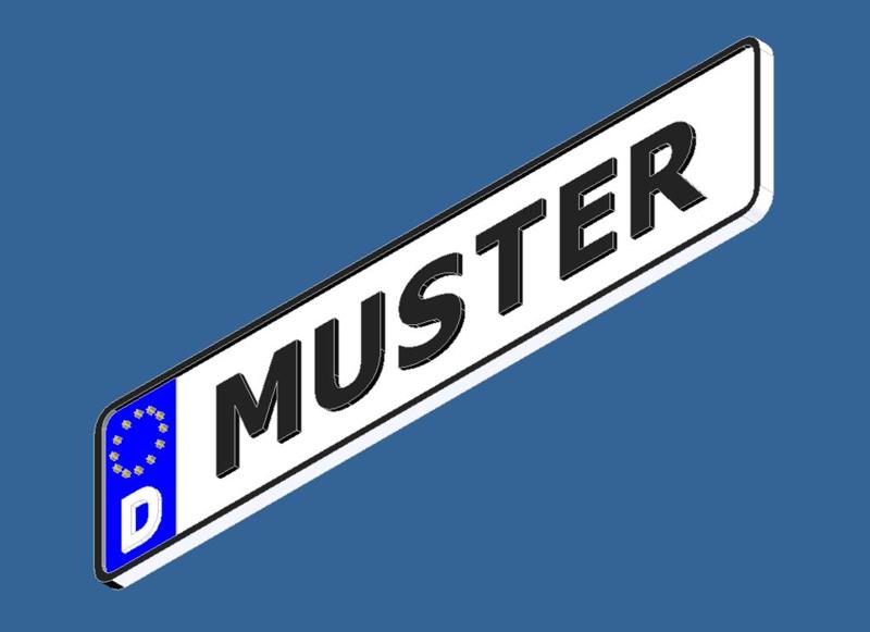 Anpassbares Nummernschild/Kennzeichen (License plate)