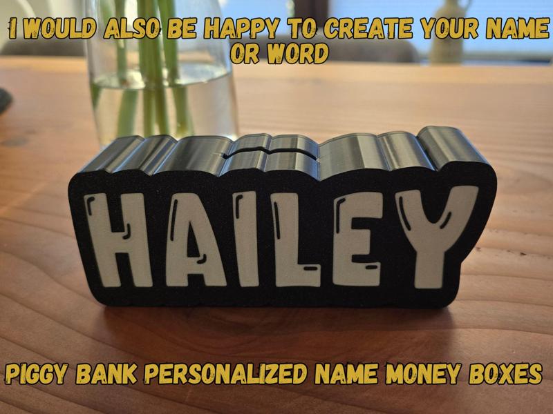 piggy bank personalized Name money boxes Hailey