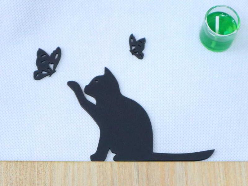 Laser Cut Cat Butterfly Wall Decor Vector