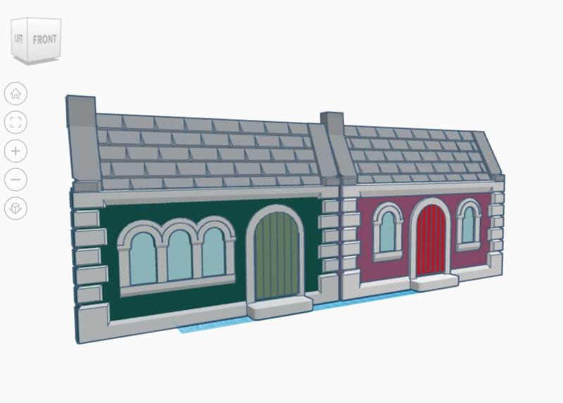 Cottage building facade for diorama - scaled for a traditional Sylvanian Christmas 