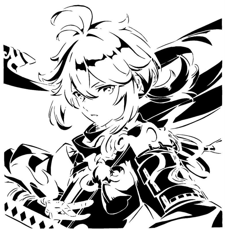 Kaedehara Kazuha stencil