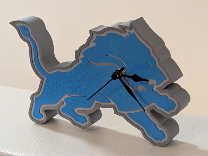 Detroit Lions Football Wall Clock