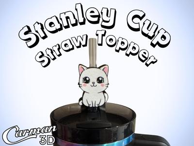 Kitten Stanley Cup Straw Topper