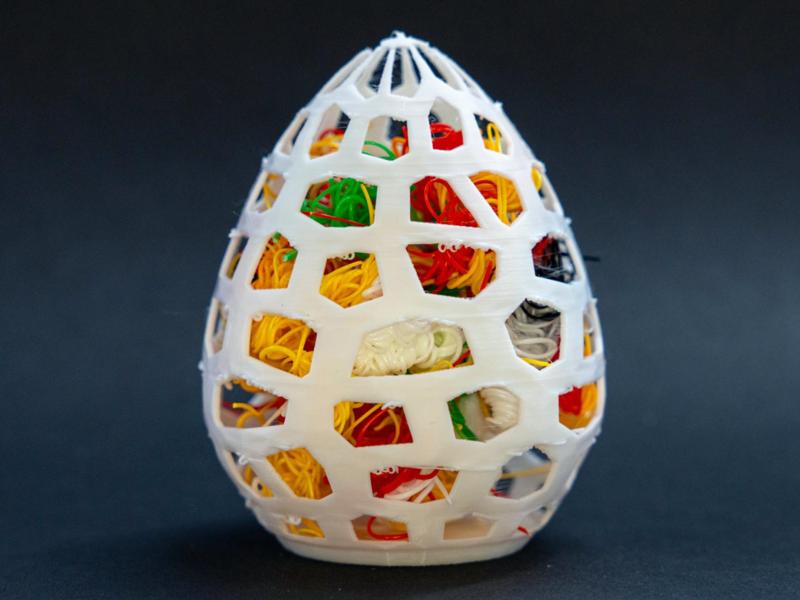 easter egg poop recycling art voronoi