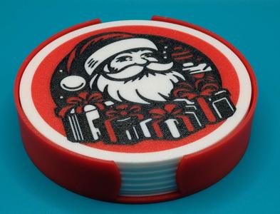 Santa coasters with box