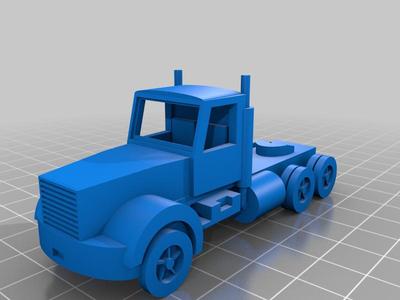 HO Scale Peterbuilt style Tractor and 28 foot Trailer