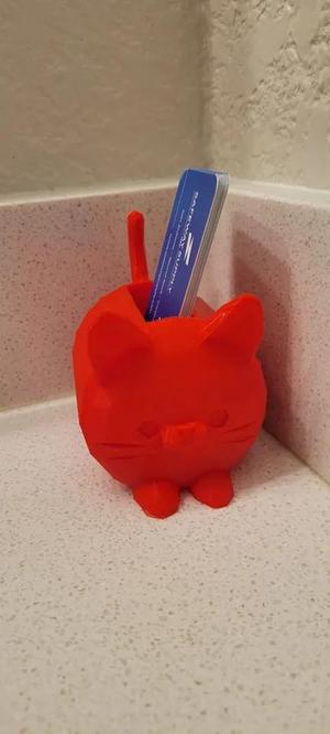 Low Poly Neko Cat business card holder =^._.^=   