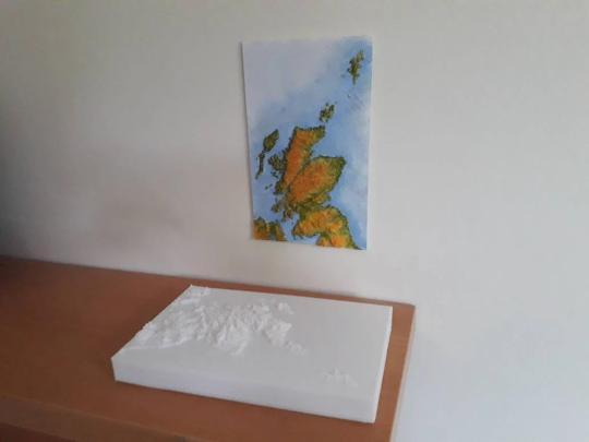 3D relief map - scotland
