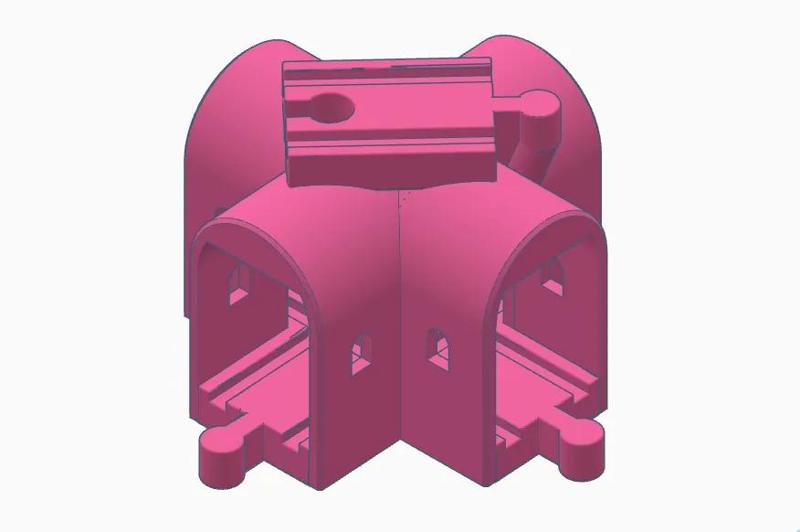 Train Track Intersection with Tunnel and Bridge for Wooden Toy Trains   