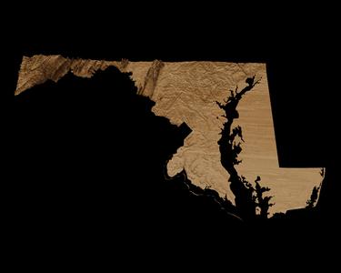 Topographic Map of Maryland – 3D Terrain