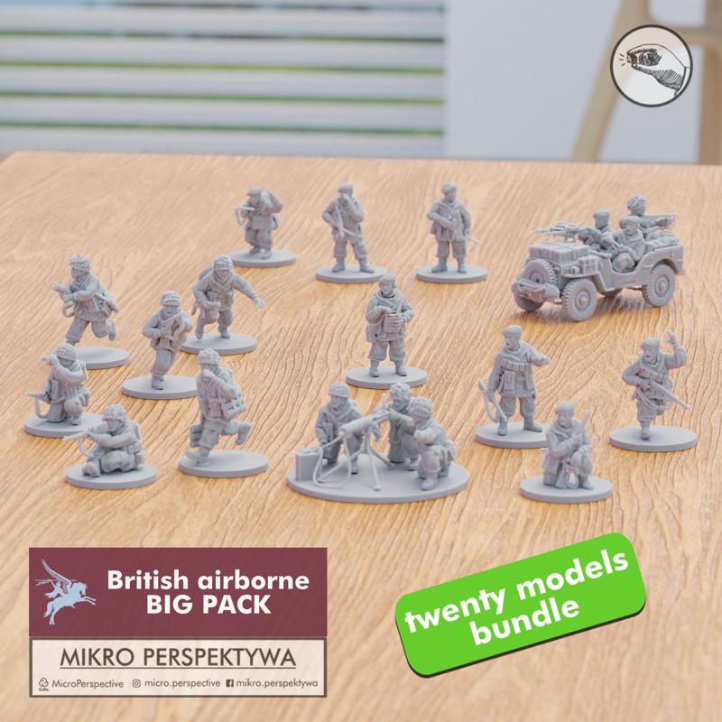 British airborne paratroopers BIG PACK 28mm pre supported
