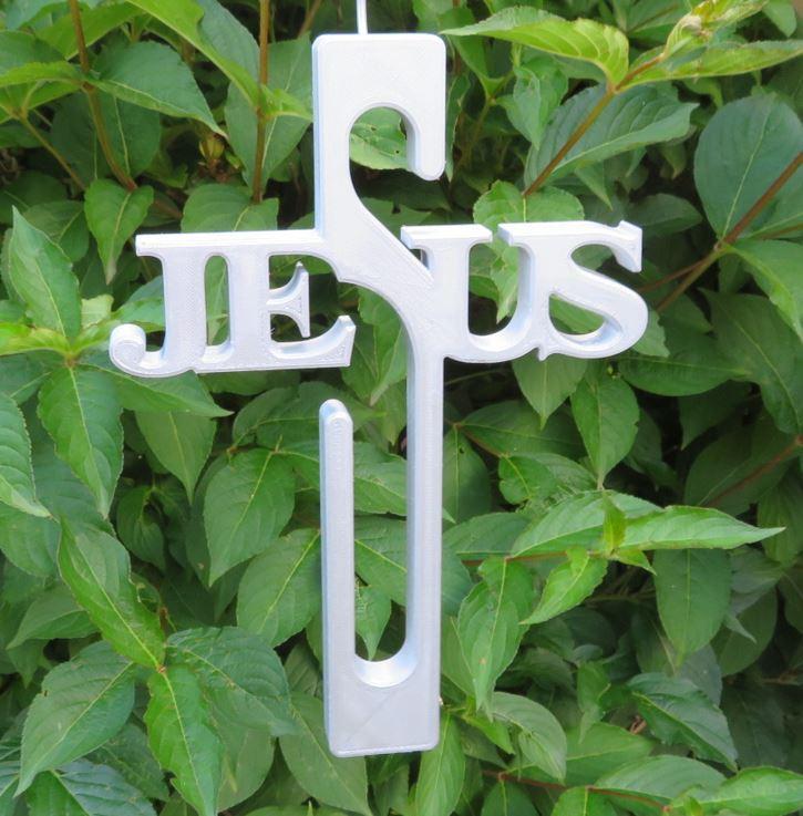 JESUS Schriftkreuz für Tischdeko und die Wand