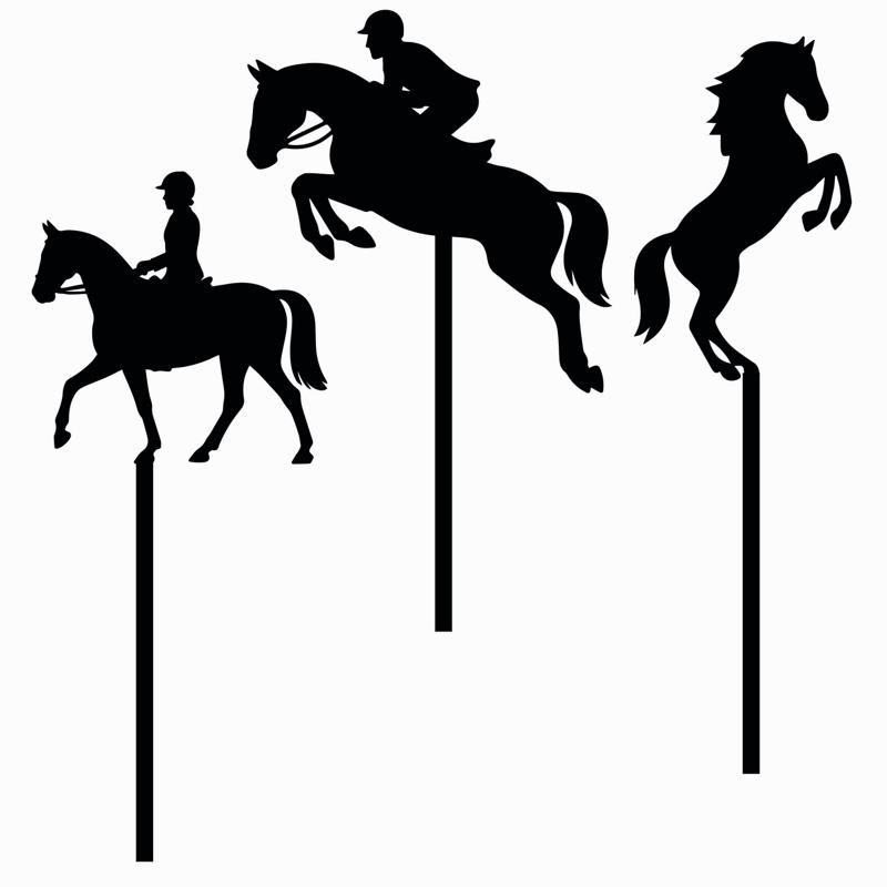 2X STIRRER / MIXER / DRINK SHAKER TOPPER CAKE TOPPER Horse Riding Equitation rider