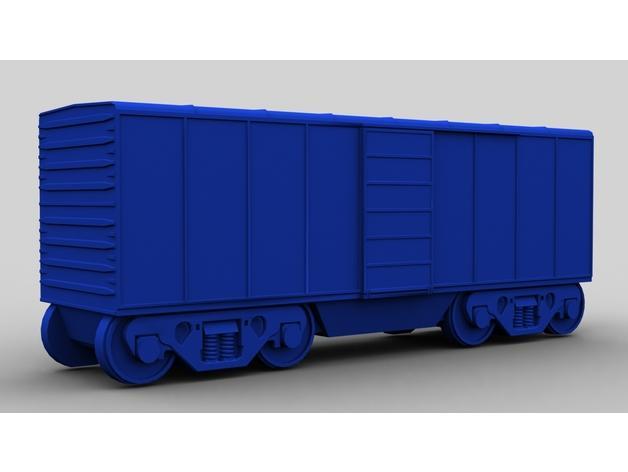 Train Boxcar - 32mm scale / S-Gauge