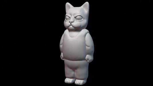 Cartoon Angry Kitty Boy