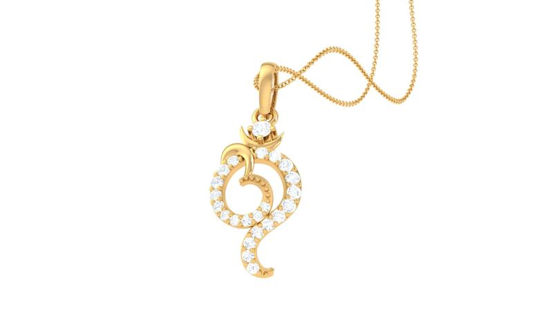 Om 🕉 Gold and Diamond Pendant (68)