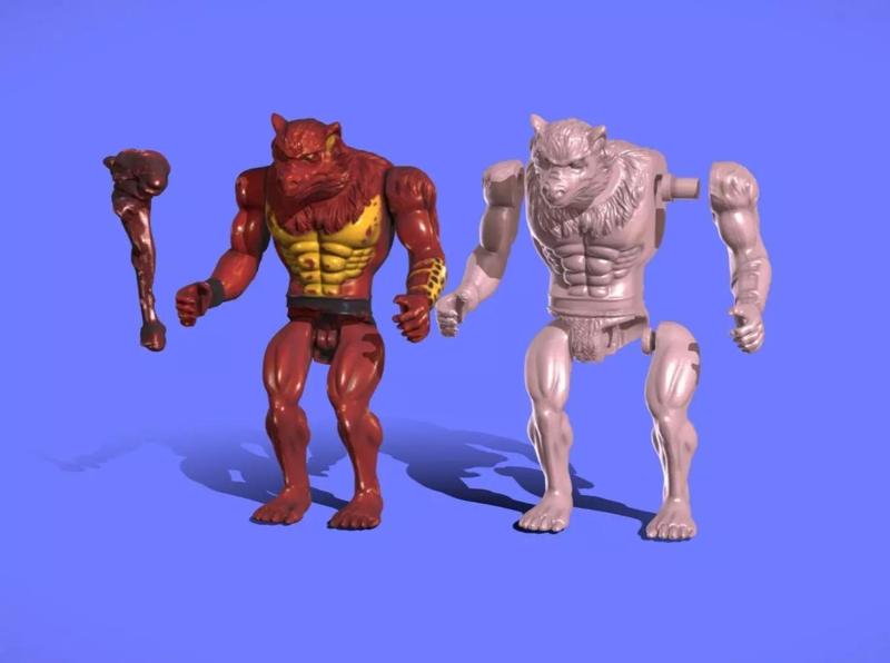80s THUNDERCATS JACKALMAN FIGURE - PRE-CUTTED -