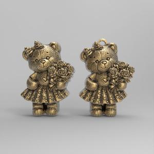 valentines teddy bear girl with roses