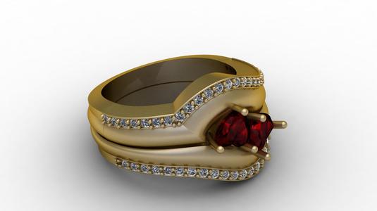 HEART DESIGN RUBY RING 3D PRINTABLE MODEL