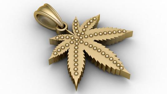 Gold Color Leaf PANDANT 3D PRINTABLE MODAL