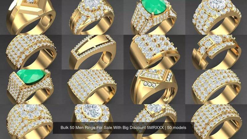 Bulk 50 Men Rings For Sale With Big Discount 5MRXXX 3D Model Collection