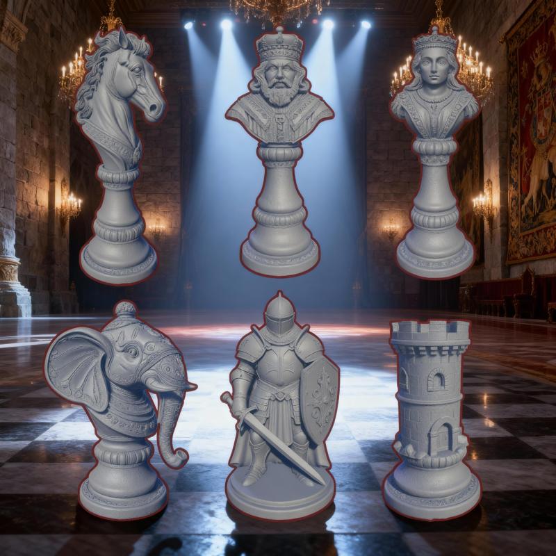 Medieval Royalty 3D Chess Set – Printable STL