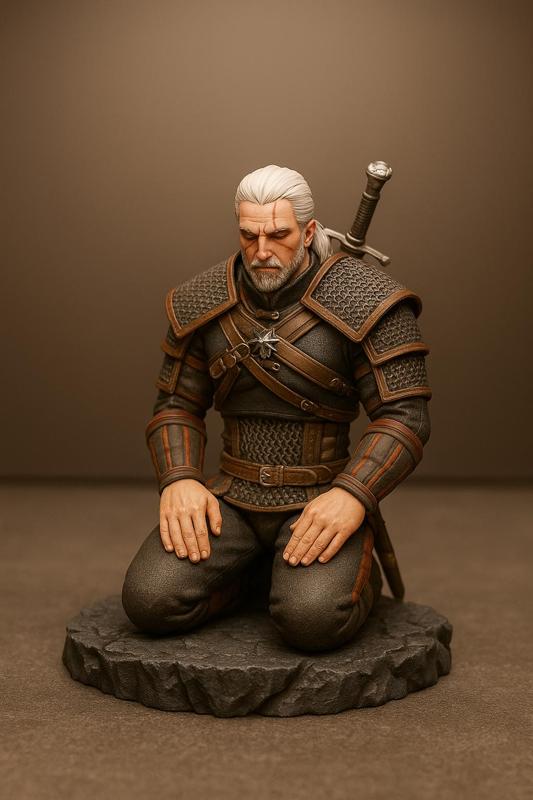Geralt of Rivia – Meditative Witcher Contemplation Figurine