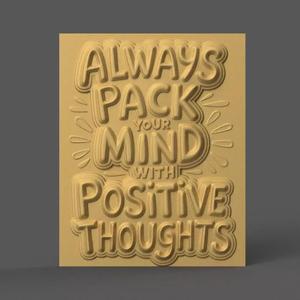Positive Mindset 3D Plaque STL File Decor