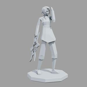 Fujin (Casting Spell) – Low-Poly 3D Print Ready (Final Fantasy VIII PS1 Style). Instant download STL.