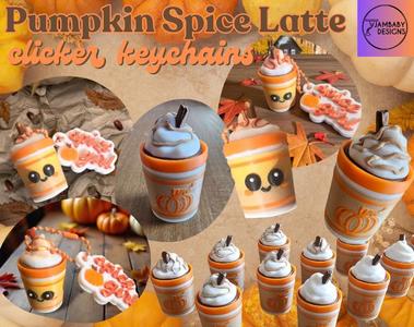 Pumpkin Spice Latte Clicker Keychains