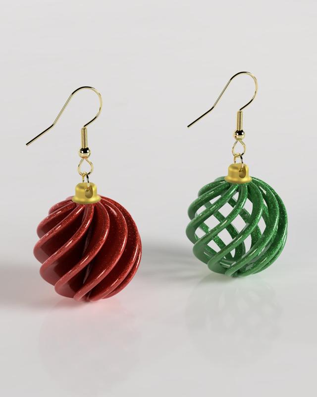 Christmas ball earrings