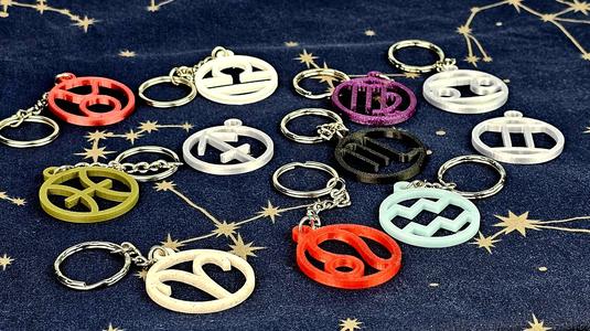 Zodiac Pendants for Keychains and Necklaces