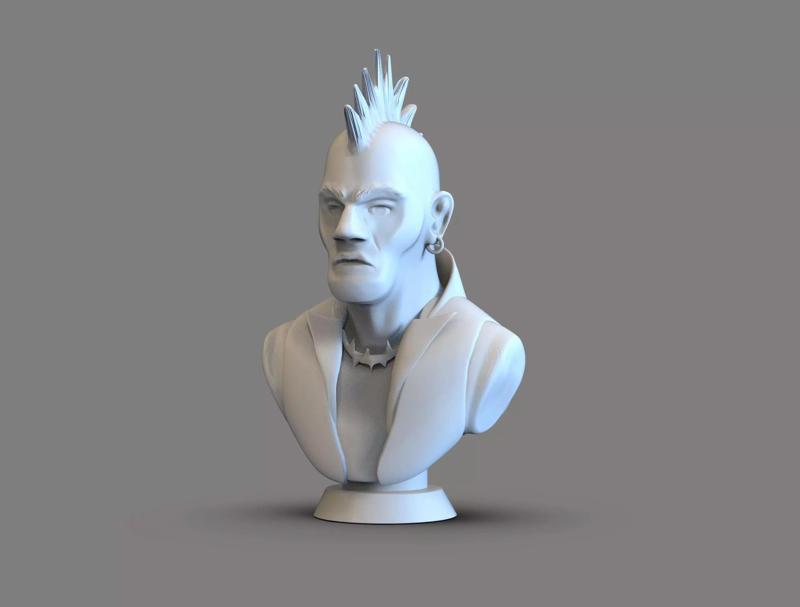 Punk dude bust