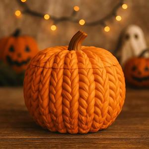 Knitted Pumpkin Basket STL File 3D Printable No Supports