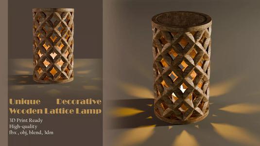 Decorative Wooden Lattice Lamp - 3D Print Model