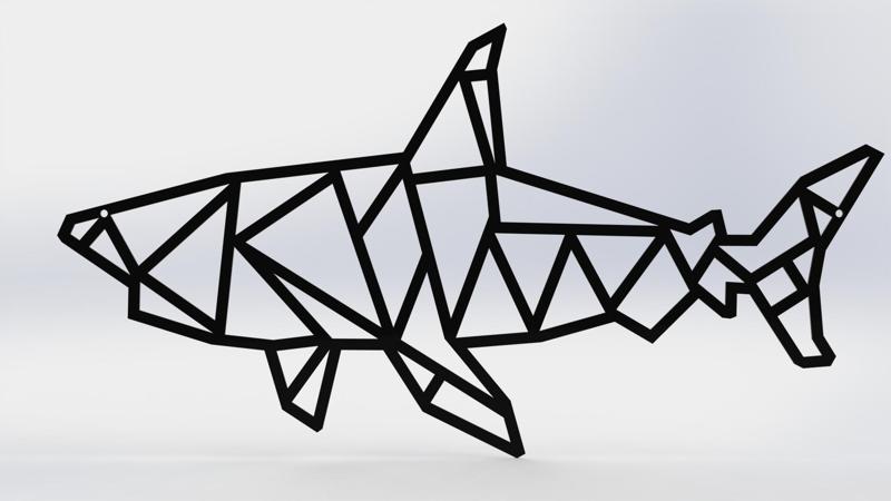 Geometric shark panno