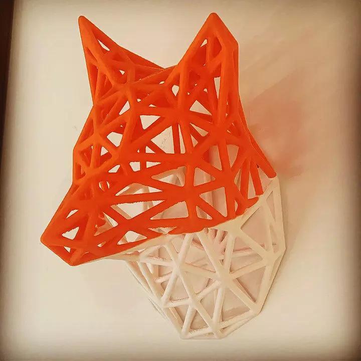 Modern Fox Head Sculpture