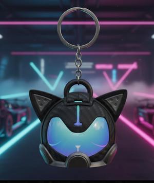 Cat Helmet Keychain - Neko RX-1 Biker Style - Fortnite - Ready to Print