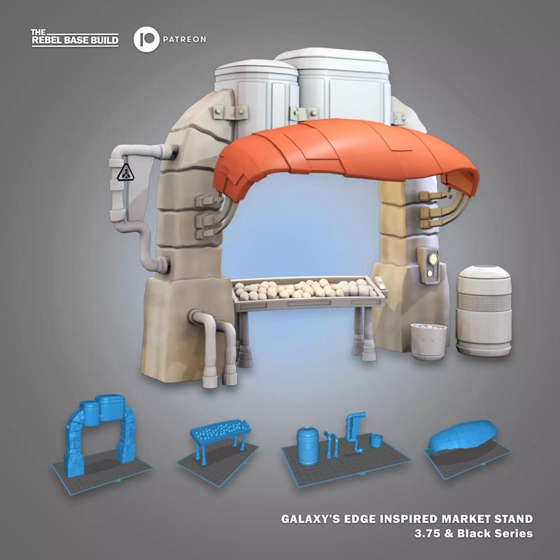 Galaxys Edge Inspired Market Stall Diorama