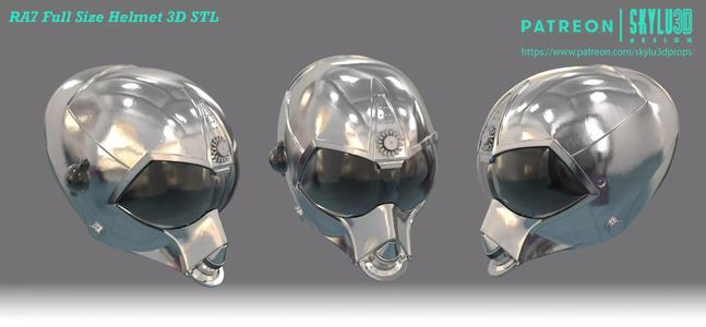 RA7 Full Size Wearable Helmet - 3D Print Ready STL