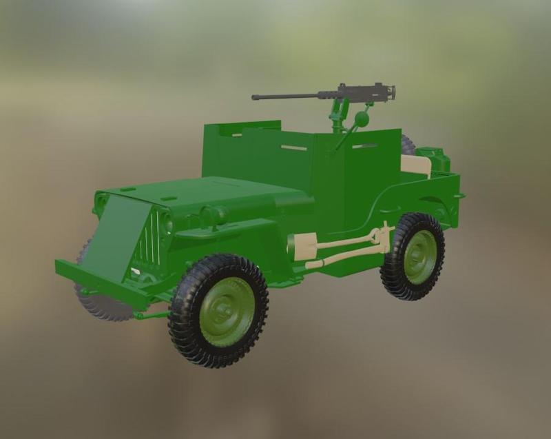 Jeep willys 1/16 with armor and M2 browning